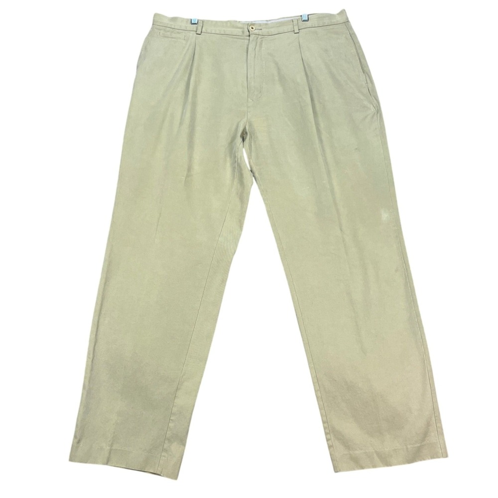 Tommy Bahama Relax Pleated Front Casual Khaki Pants Mens 40x32 Tencel Cotton